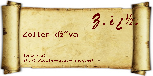 Zoller Éva névjegykártya