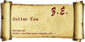Zoller Éva névjegykártya